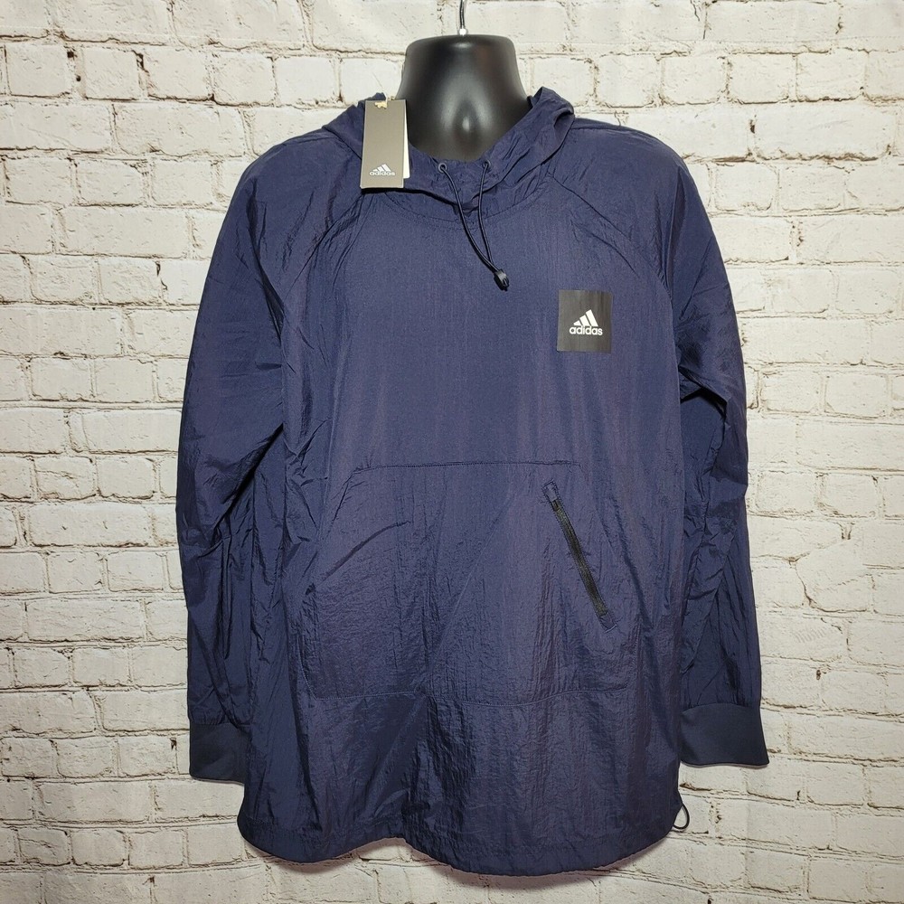 ADIDAS Mens Sweatshirt Pullover Jacket NEW Hooded Dark Blue Size Small Large